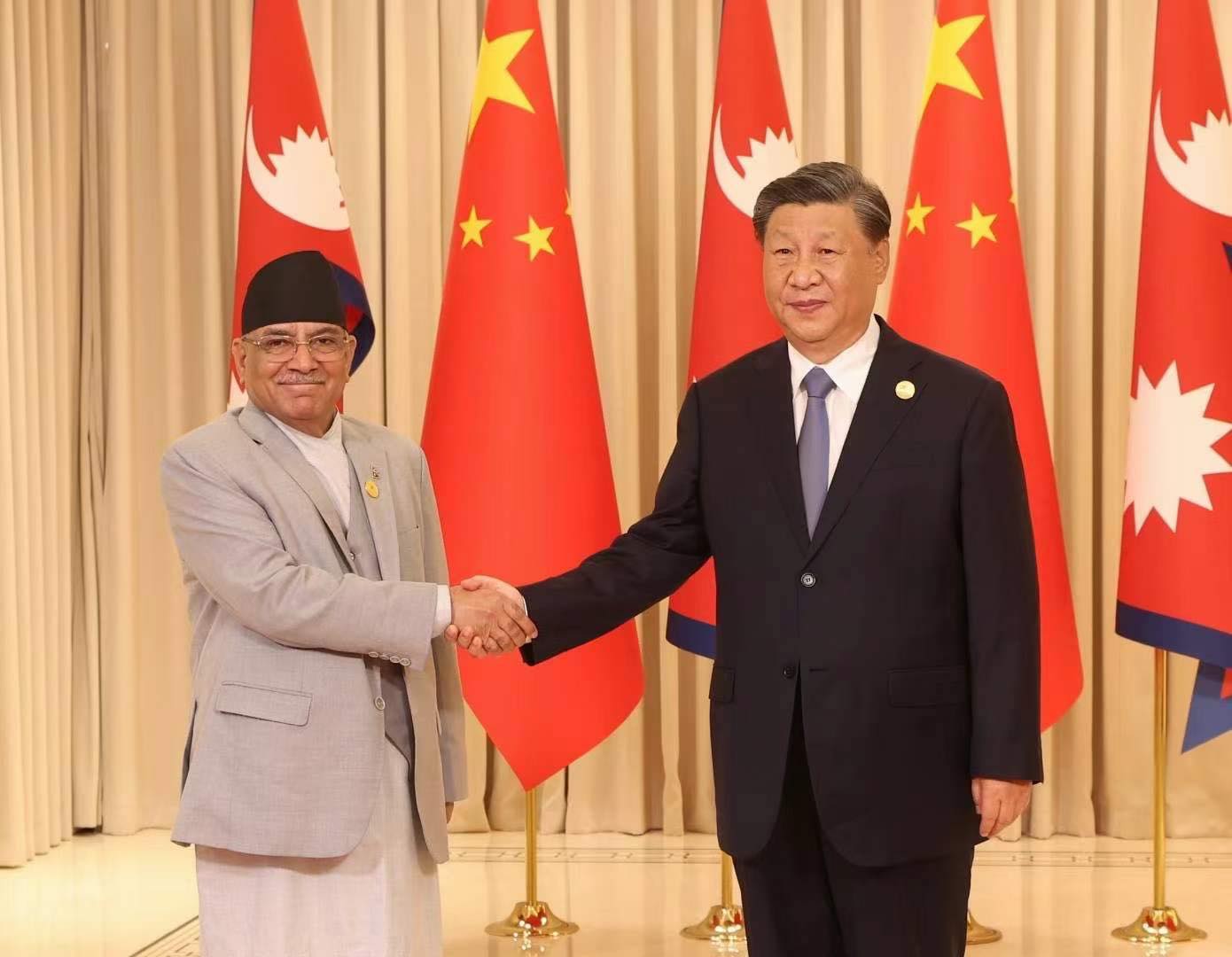 नेपाल छिट्टै भू-जडित राष्ट्र बन्ने सिको विश्वास, बीआरआईमा सक्रिय सहभागी हुने प्रचण्डको प्रतिबद्धता नेपाल छिट्टै भू-जडित राष्ट्र बन्ने सिको विश्वास, बीआरआईमा सक्रिय सहभागी हुने प्रचण्डको प्रतिबद्धता