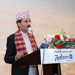 एनआरएनएका पूर्वअध्यक्ष शर्माद्वारा प्रधानमन्त्री दैवीप्रकोप उद्धार कोषमा २५ लाख सहयोग