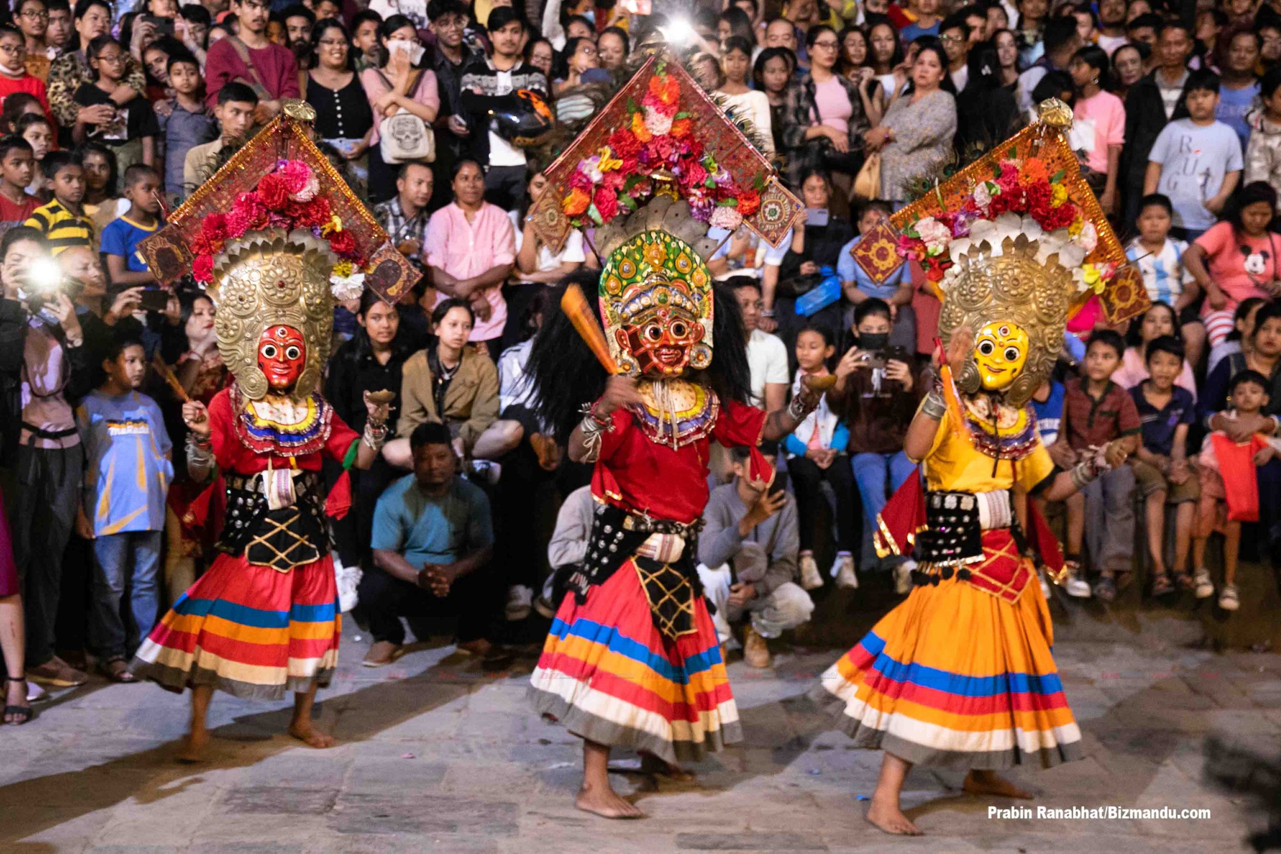 इन्द्रजात्राको उल्लासमा काठमाडौं, वसन्तपुरमा देखाइयो महाकाली नाच