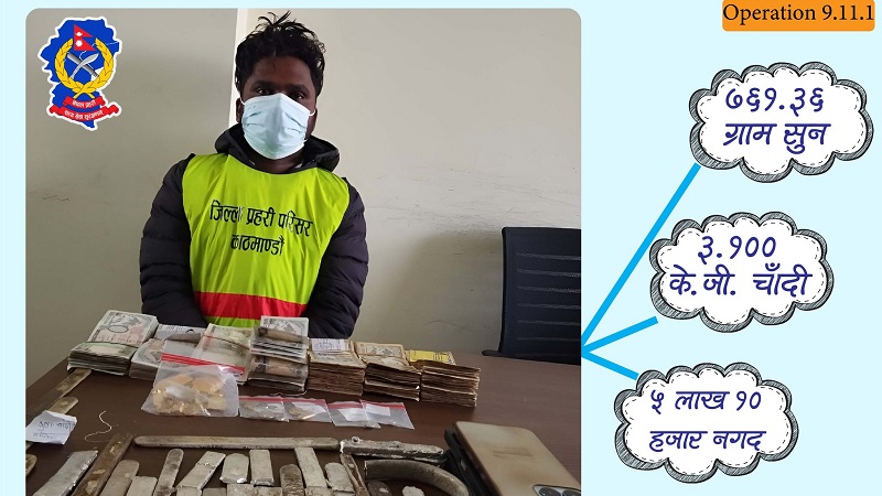 सुनको अवैध कारोबार गर्ने भारतीय युवक पक्राउ, ५ लाख रुपैयाँसहित सुनचाँदी बरामद सुनको अवैध कारोबार गर्ने भारतीय युवक पक्राउ, ५ लाख रुपैयाँसहित सुनचाँदी बरामद