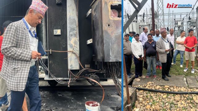 सवस्टेसनमा भएको आगलागीबारे अध्ययन गर्न ढल्केबर पुगे कार्यकारी निर्देशक शाक्य