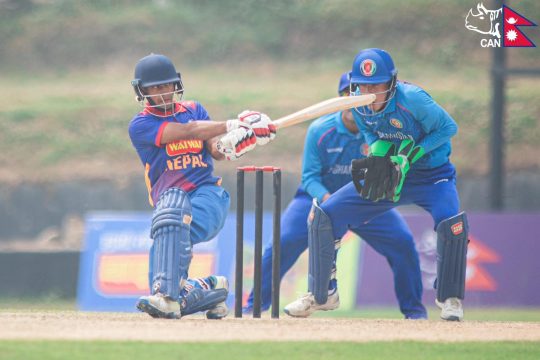 तेस्रो खेलमा पानी पर्दा डीएसएल मेथडबाट अफगानिस्तानमाथि नेपालको ८५ रनको जित