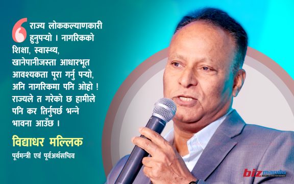 आन्तरिक उत्पादनमा केन्द्रित मुलुकको कर बढेको छ, हामीले त्यो ख्याल गर्नुपर्छ : विद्याधर मल्लिक
