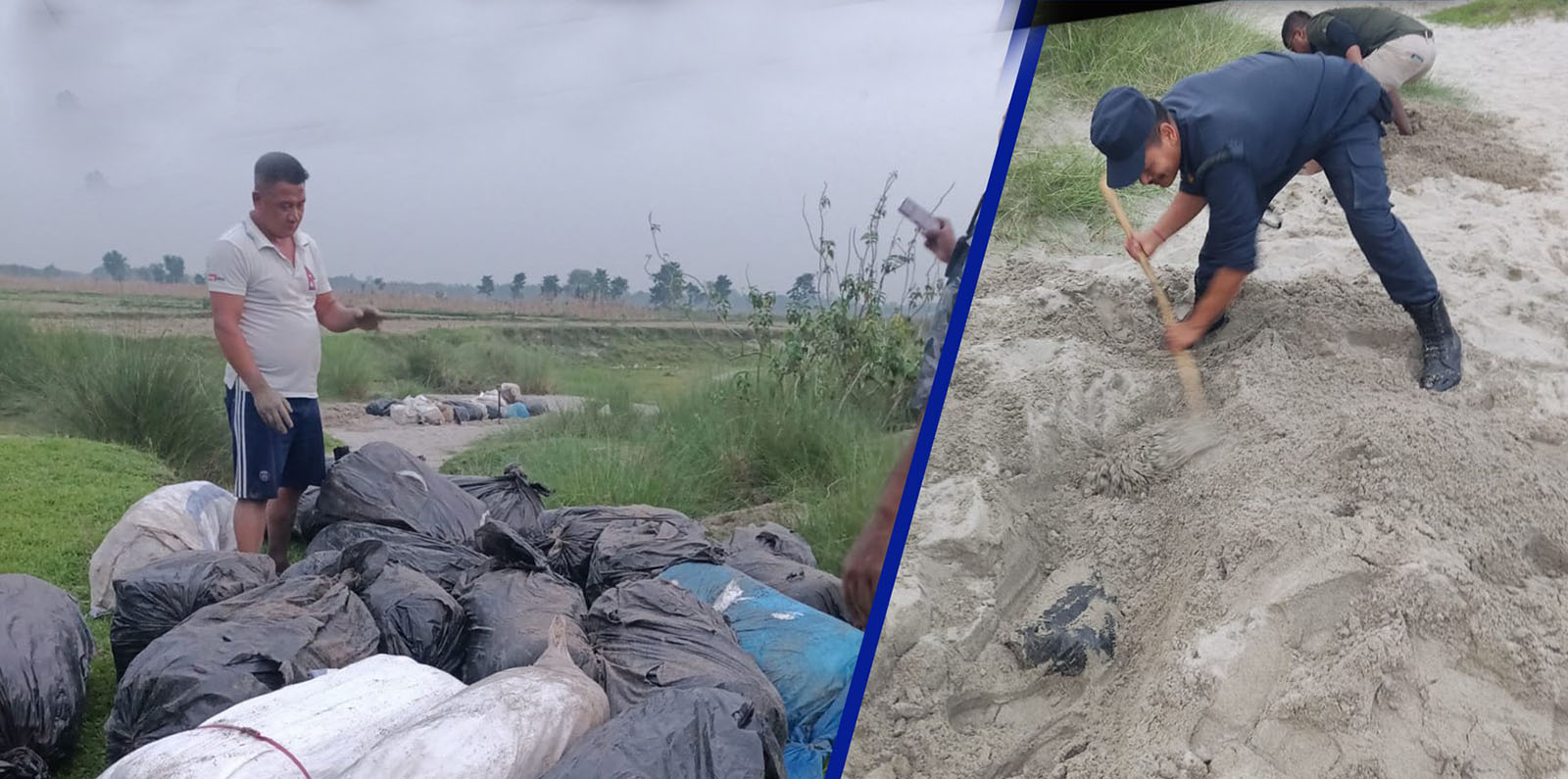 बगरमा पुरेर लुकाइएको ११२० किलो गाँजा बरामद, ओसारपसारमा संलग्न भेटिएनन्