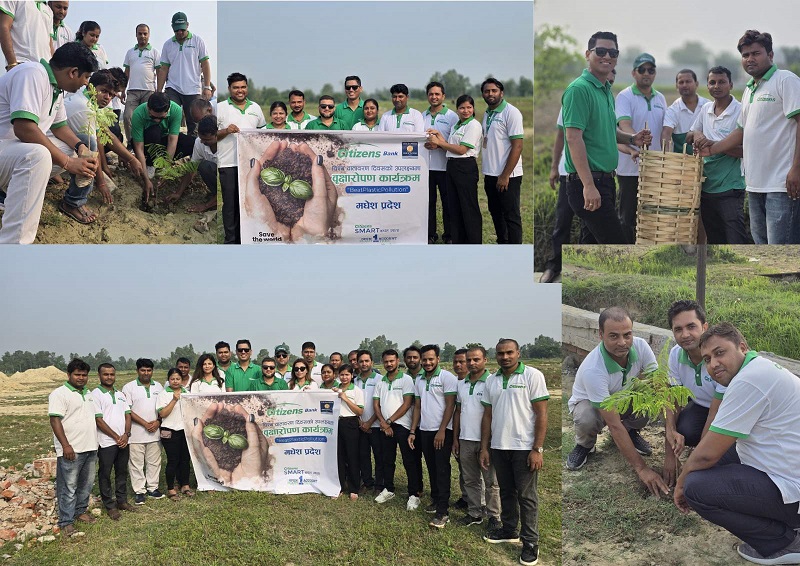 सिटिजन्स बैंकले मधेश प्रदेशमा रोप्यो करिब १०० भन्दा बढी विभिन्न प्रजातिका विरुवा सिटिजन्स बैंकले मधेश प्रदेशमा रोप्यो करिब १०० भन्दा बढी विभिन्न प्रजातिका विरुवा