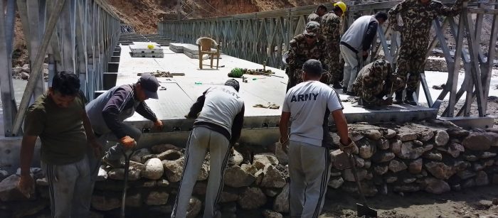 हुम्ला राष्ट्रिय सडक सञ्जालमा केही दिनमा जोडिंदै, छुवा खोलामा पुल निर्माण अन्तिम चरणमा