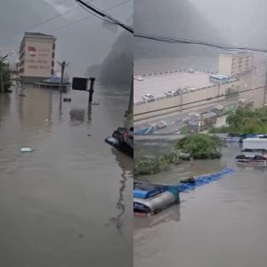 भोटेकोशीमा बाढी : रसुवा नाका डुबानमा, भन्सारमा राखिएका गाडी बगायो