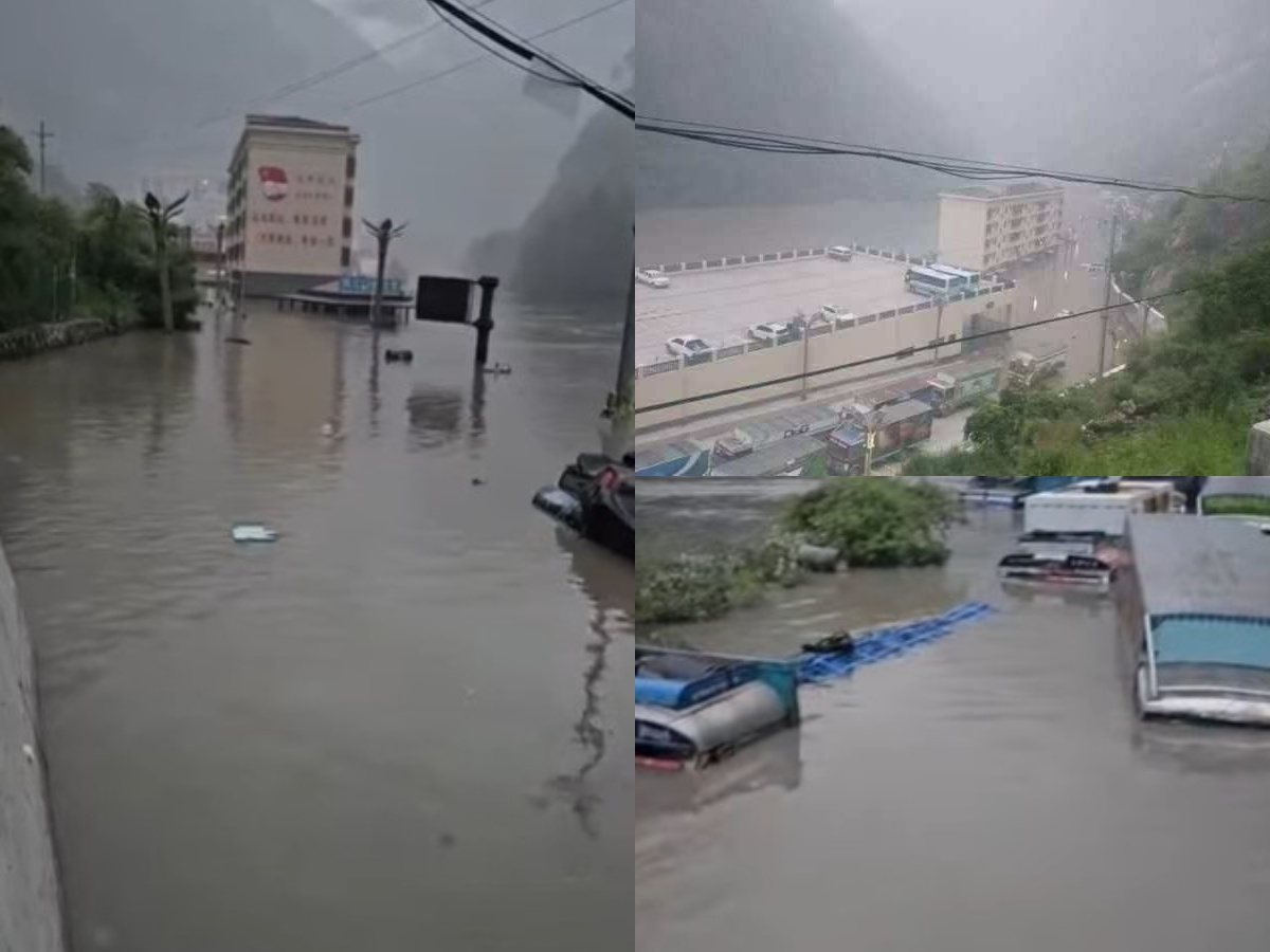 भोटेकोशीमा बाढी : रसुवा नाका डुबानमा, भन्सारमा राखिएका गाडी बगायो भोटेकोशीमा बाढी : रसुवा नाका डुबानमा, भन्सारमा राखिएका गाडी बगायो
