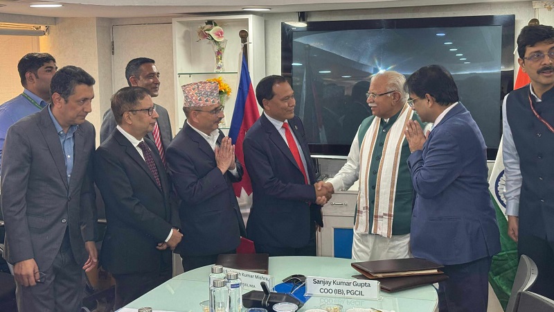 नेपाल र भारतबीच अन्तरदेशीय प्रसारण लाइन निर्माणका लागि संयुक्त कम्पनी खडा गर्ने सम्झौता
