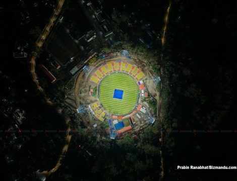 एनपीएलको पूर्वसंध्यामा झलमल्ल कीर्तिपुर स्टेडियम, यस्तो देखियो ड्रोन भ्यूमा