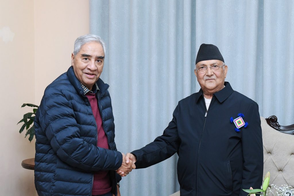 ओली र देउवाबीच जेनजी आन्दोलनपछि दोस्रो पटक भेटवार्ता, शंकर पोखरेल पनि सहभागी