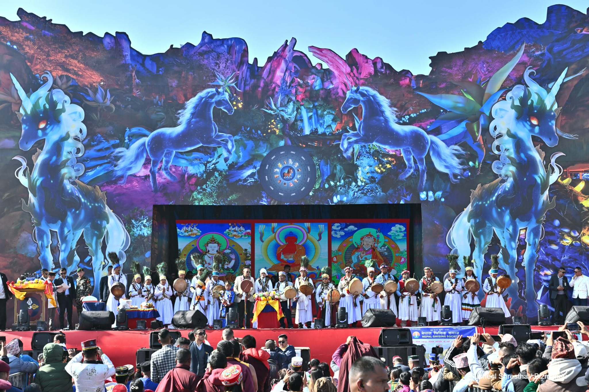 देशभर सोनाम ल्होसारको उल्लास, टुँडिखेलमा घोडा वर्षको स्वागतमा रम्दै तामाङ समुदाय