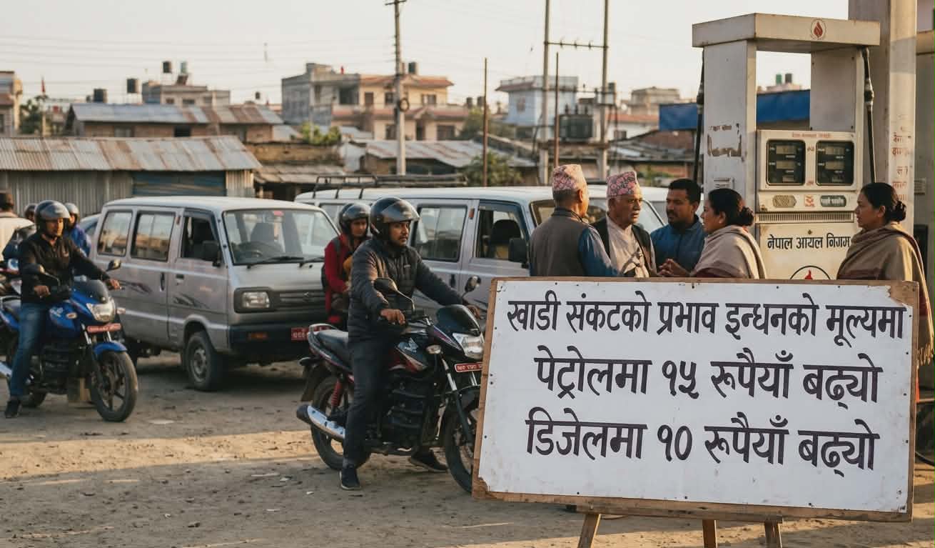 मध्यपूर्वको तनावले नेपालमा तेलको मूल्यमा भारी वृद्धि, पेट्रोल लिटरमै १५ रुपैयाँले बढ्यो