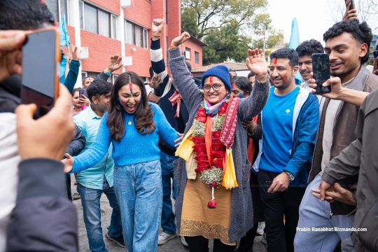 काठमाडौंबाट सुरु भयो घण्टीको विजय यात्रा, राष्ट्रिय स्वतन्त्र पार्टीकी रन्जु दर्शनाको जित