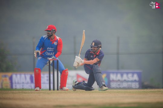 ओमनमाथि नेपाल ‘ए’ को प्रभावशाली जित, सिरिजको दुबै खेलमा पाण्डेको अर्धशतक
