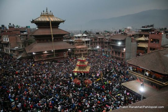 आजदेखि भक्तपुरमा सुरु भयो बिस्का, नौ दिन आठ रातसम्म जात्रामा झुम्नेछ ख्वप
