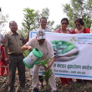 कुमारी बैंकले सर्लाहीको चापनी क्षेत्रमा रोप्यो ५०० वटा फलफूलका बिरुवा