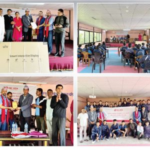 एनआईसी एशिया बैंकले भक्तपुरको सरस्वती माविलाई सहयोग गर्‍यो स्मार्ट बोर्ड