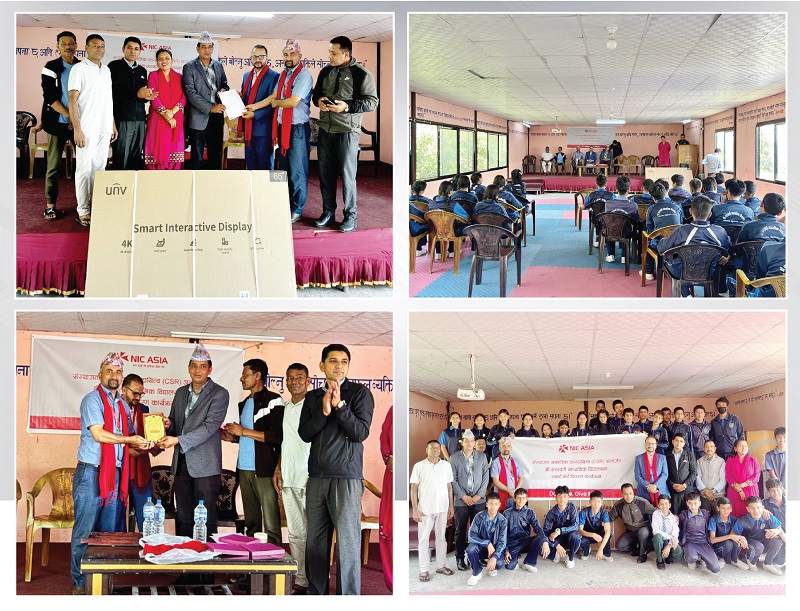 एनआईसी एशिया बैंकले भक्तपुरको सरस्वती माविलाई सहयोग गर्‍यो स्मार्ट बोर्ड