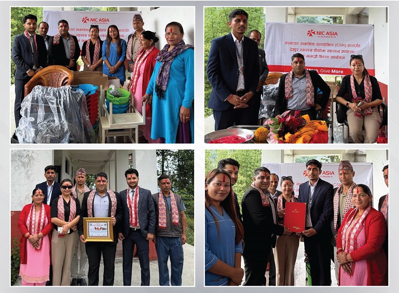 एनआईसी एशिया बैंकले पर्वतको देउपुर स्वास्थ्य चौकीलाई सहयोग गर्‍यो उपकरणहरू