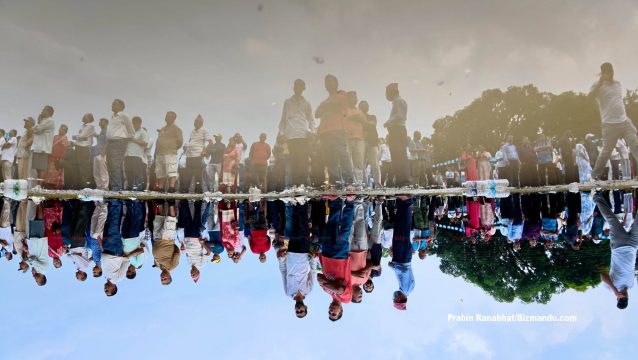 महाधिवेशनअघिको वर्षाले कार्यक्रमस्थल जलमग्न, कार्यकर्ता र समर्थक ठूलो संख्यामा उपस्थित
