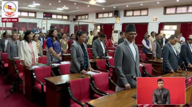 नाराबाजीपछि राष्ट्रियसभा बैठक स्थगित, बालेनको राजीनामा मागले कार्यसूची प्रभावित