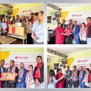 एनआइसी एशिया बैंकले बालकोटको विद्यालयलाई दियो  ल्यापटप र डेस्कटप कम्प्युटर
