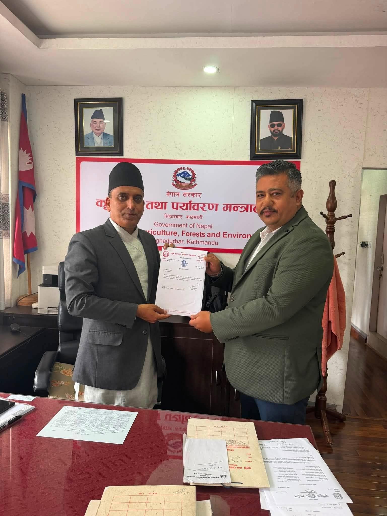 राष्ट्रिय चिया तथा कफी विकास बोर्डको उपाध्यक्षमा आदित्य पराजुली, सचिवले दिए पत्र