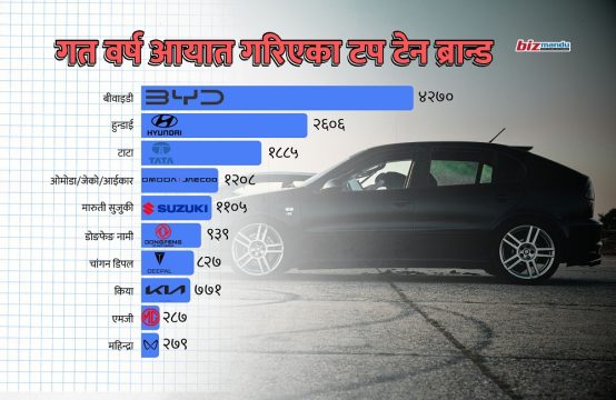 अटो बजारमा उथलपुथल, शीर्ष १० मा चिनियाँ ब्रान्डको बहुलता बढ्दा कुन-कुन बाहिरिए?