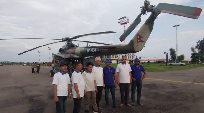 बडीमालिकामा टेलिफोन तथा इन्टरनेट सेवा विस्तार गरिंदै, हेलिकप्टरमार्फत उपकरण ढुवानी