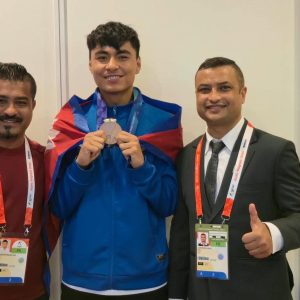 जारी एसियन गेम्समा नेपालले जित्यो पहिलो पदक, तेन्जिङ शेर्पाले हात पारे कास्य