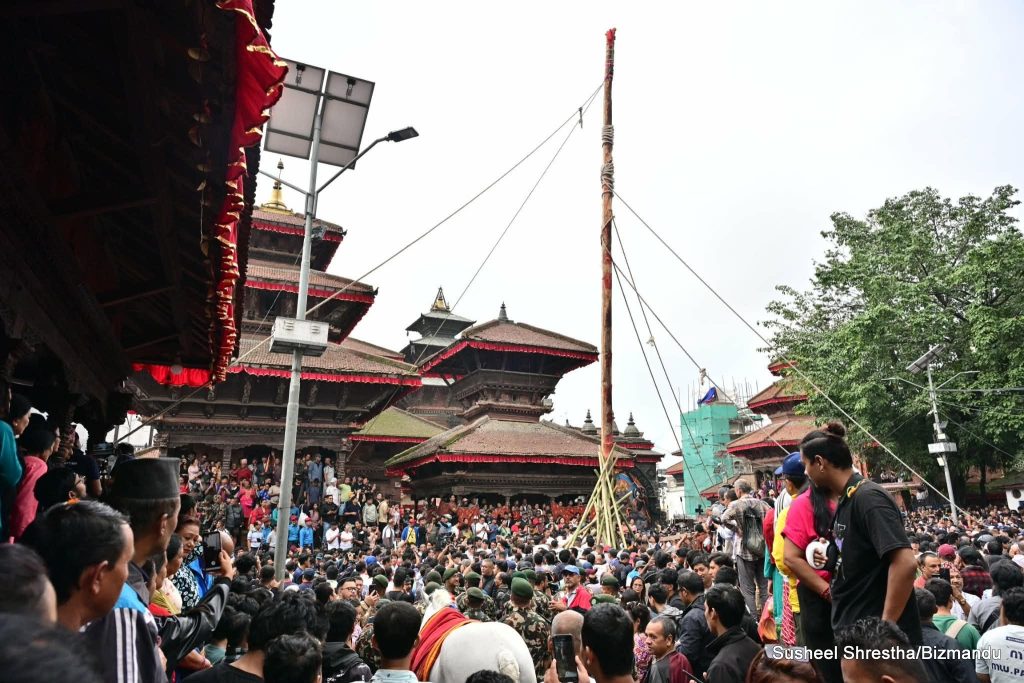 यसिँ ठड्याएसँगै इन्द्रजात्रा सुरु, हनुमानढोकामा यस्तो देखियो जात्राको उत्सव