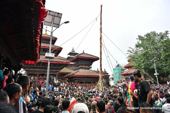 यसिँ ठड्याएसँगै इन्द्रजात्रा सुरु, हनुमानढोकामा यस्तो देखियो जात्राको उत्सव