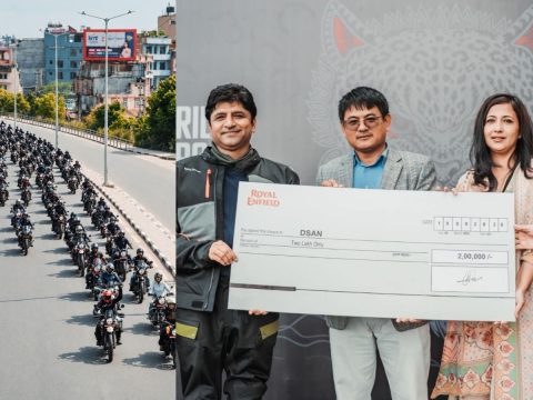 रोयल इन्फिल्डको 'वान राइड'मा १५०० राइडर सहभागी, डाउन सिन्ड्रोम एसोसिएसनलाई २ लाख