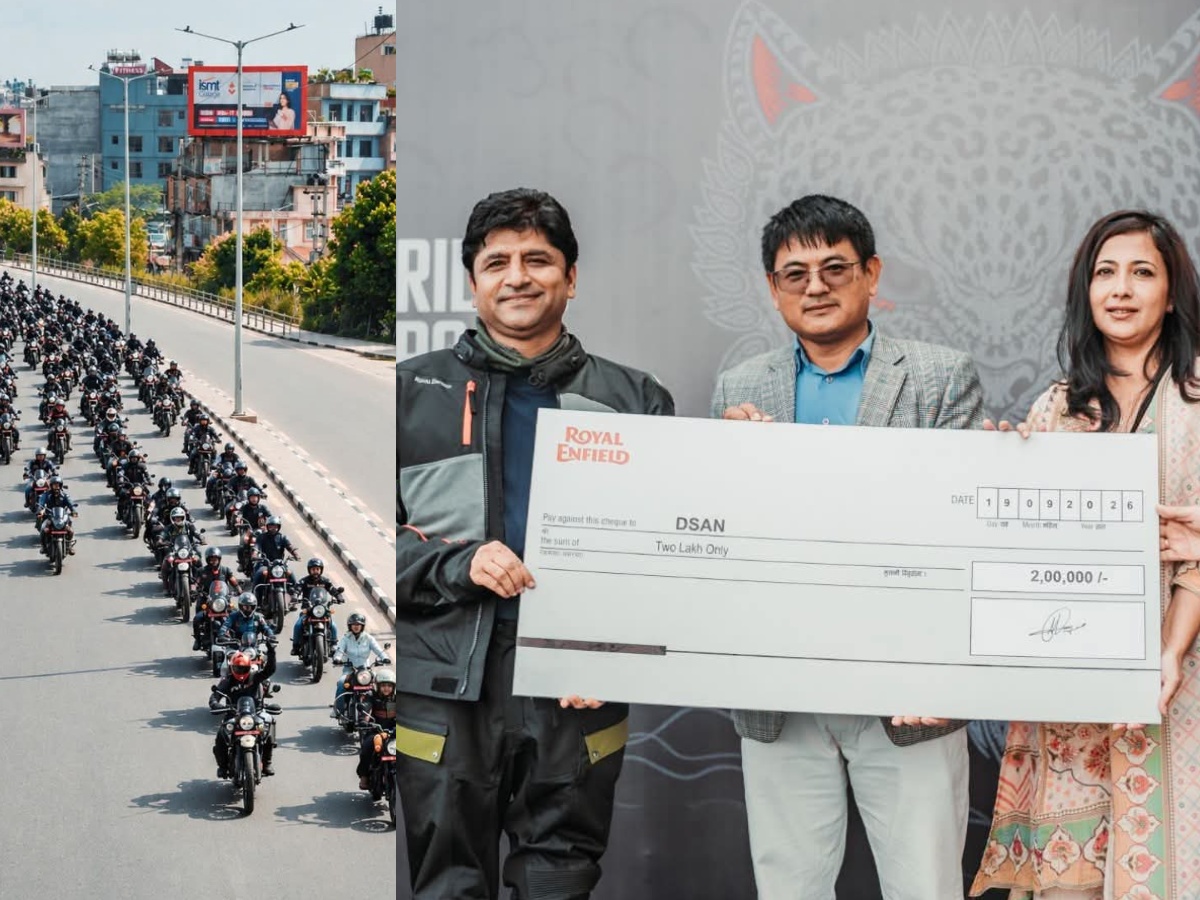 रोयल इन्फिल्डको ‘वान राइड’मा १५०० राइडर सहभागी, डाउन सिन्ड्रोम एसोसिएसनलाई २ लाख
