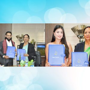नेपाल टेलिकमको ब्रान्ड एम्बेसडर बने क्रिकेटर कुशल भुर्तेल र नायिका नीति शाह