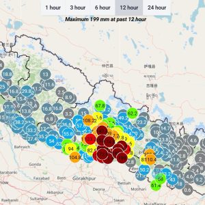 २४ घण्टा सबैभन्दा धेरै वर्षा माडी कल्याणपुरमा, लाल बकैया र नारायणी नदीको बहाब उच्च