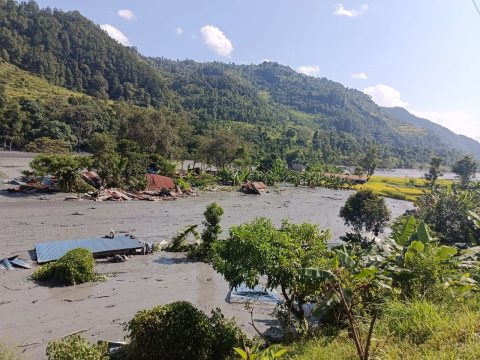 बूढीगण्डकी बाढीमा ५ जना सम्पर्कविहीन, ४७ जनाको हेलिकोप्टरमा उद्धार, कहाँ कति क्षति?