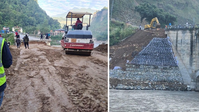 मालढुंगा पुलको क्षतिग्रस्त पहुँचमार्ग निर्माण अन्तिम चरणमा, यातायात संचालन गर्ने तयारी